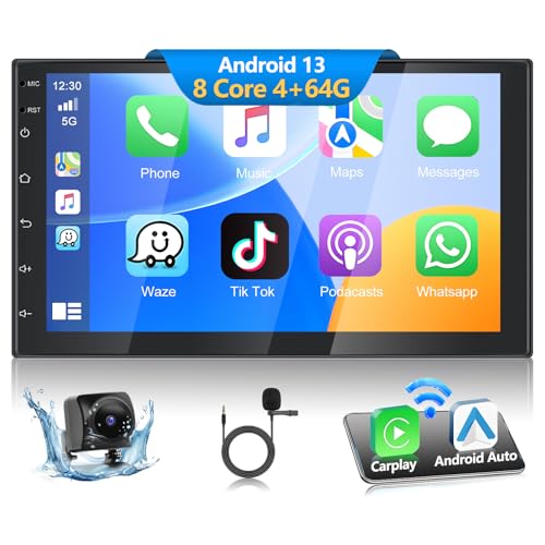 Podofo Android Autoradio 2 Din mit Wireless Carplay Android Auto, 4+64G 7 Zoll Android Bluetooth Auto Stereo Radio 2 Din mit Bildschirm mit 59 UI, GPS, WLAN, SWC, RDS/UKW-Radio + Rückfahrkamera Podofo Android Autoradio 2 Din mit Wireless Carplay Android Auto, 4+64G 7 Zoll Android Bluetooth Auto Stereo Radio 2 Din mit Bildschirm mit 59 UI, GPS, WLAN, SWC, RDS/UKW-Radio + Rückfahrkamera von podofo
