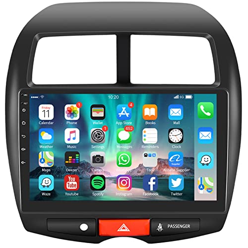 Podofo Android Autoradio für Peugeot 4008/Citroen C4/Mitsubishi ASX 1, 10" Touchscreen GPS Navi WiFi Bluetooth FM RDS Radio Spiegellink USB HD Auto-Stereo-Player von podofo