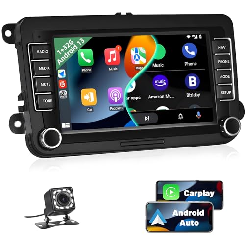 Podofo Android Autoradio für VW Golf 5 6 Polo Seat mit Wireless Apple Carplay, 7 Zoll Touchscreen mit Bluetooth/Android Auto/WLAN/GPS/RDS FM/Canbus + Rückfahrkamera Podofo Android Autoradio für VW Golf 5 6 Polo Seat mit Wireless Apple Carplay, 7 Zoll Touchscreen mit Bluetooth/Android Auto/WLAN/GPS/RDS FM/Canbus + Rückfahrkamera von podofo