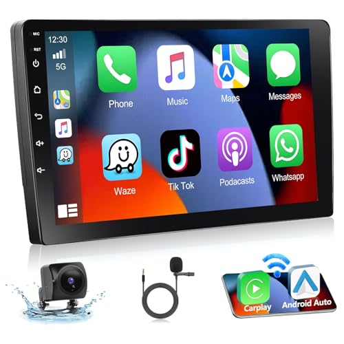 Podofo Autoradio 2 Din mit Wireless Carplay Android Auto, 4+64G 9 Zoll Android Bluetooth Auto Stereo Radio Doppel Din mit Bildschirm mit 59 UI, GPS, WLAN, SWC, RDS/UKW-Radio + Rückfahrkamera Podofo Autoradio 2 Din mit Wireless Carplay Android Auto, 4+64G 9 Zoll Android Bluetooth Auto Stereo Radio Doppel Din mit Bildschirm mit 59 UI, GPS, WLAN, SWC, RDS/UKW-Radio + Rückfahrkamera von podofo