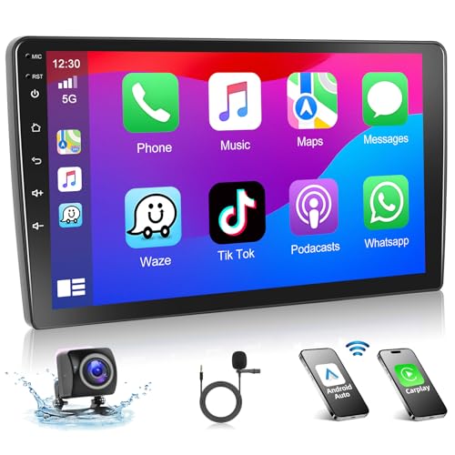 Podofo Autoradio für FIAT 500L 2012 Radio mit Wireless Carplay Android Auto, 2+64G Android 10.1 Zoll Auto Radio mit Bildschirm Bluetooth WLAN GPS RDS Radio + HD Rückfahrkamera von podofo