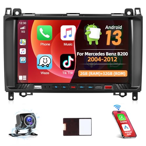 Podofo Autoradio für Mercedes Benz B200 W245 W169 W639 Viano, Android 13 Auto Radio mit 9" Touchscreen Bildschirm/GPS Navigation/WiFi/FM/SWC/Bluetooth/Spiegel-Link/EQ/DVR+ AHD Rückfahrkamer von podofo