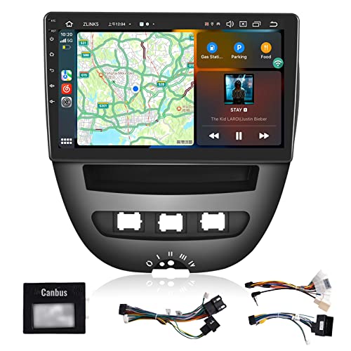 Podofo Carplay Autoradio für Citroen C1/Toyota Aygo/Peugeot 107, Android HiFi Android Auto 10" Touchscreen Bluetooth WiFi FM RDS Radio USB Auto Navigation Video Stereo Player +Canbus von podofo