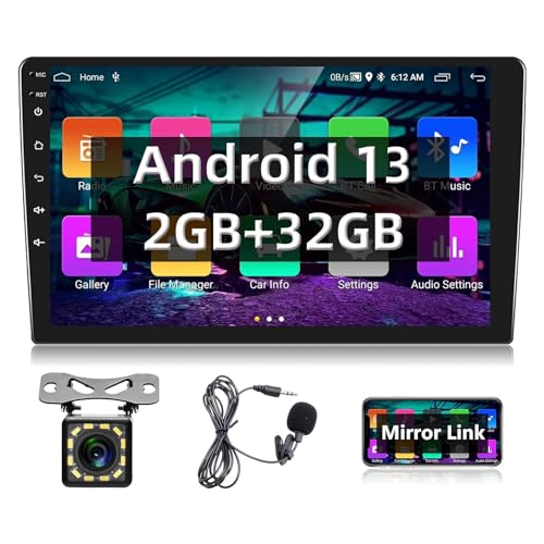 Podofo Doppel Din Autoradio mit GPS Navi, Bluetooth, 24 Themen-Desktops, 9 Zoll Android Bildschirm Auto Stereo Radio 2 Din mit WiFi, FM/RDS, Spiegel-Link, Dual-USB, Rückfahrkamera(2+32G) von podofo