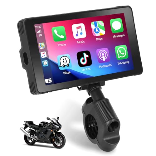 Podofo Motorrad Autoradio mit Wireless Carplay Android Auto, 5.5-Zoll Tragbares Autoradio mit IPS Bildschirm Bluetooth,SWC,FM-Übertragung Podofo Motorrad Autoradio mit Wireless Carplay Android Auto, 5.5-Zoll Tragbares Autoradio mit IPS Bildschirm Bluetooth,SWC,FM-Übertragung von podofo
