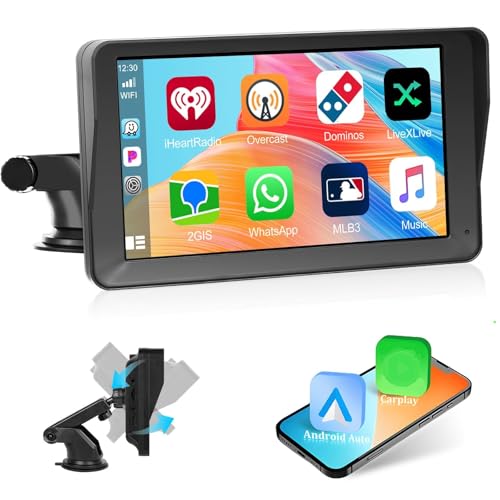 Podofo Bluetooth Wireless CarPlay Android Auto Autoradio, 7 Zoll tragbares Car Stereo Wireless Car Play Display mit GPS Navigation/Mirror Link/AirPlay/Android Cast/FM/AUX/IPS HD Touchscreen Podofo Bluetooth Wireless CarPlay Android Auto Autoradio, 7 Zoll tragbares Car Stereo Wireless Car Play Display mit GPS Navigation/Mirror Link/AirPlay/Android Cast/FM/AUX/IPS HD Touchscreen von podofo