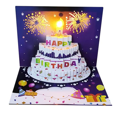 Personalisierte Geburtstagskarte, musikalische Geburtstagskarte, 3D-Fly-Out-Geburtstagskarte mit Lichtmusik, interaktive Grußkarte für Happy Birthday Feier A von pofluany