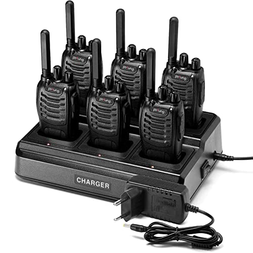 Walkie Talkie PMR446 Funkgeräte Set, pofung PT88E 16 Kanäle Lizenzfrei Funkgerät Handfunkgerät Eingebauter LED Taschenlampe Walki Talki Wiederaufladbare 6-Wege-Ladegerät Base Headset(Schwarz, 6er Set) Walkie Talkie PMR446 Funkgeräte Set, pofung PT88E 16 Kanäle Lizenzfrei Funkgerät Handfunkgerät Eingebauter LED Taschenlampe Walki Talki Wiederaufladbare 6-Wege-Ladegerät Base Headset(Schwarz, 6er Set) von pofung