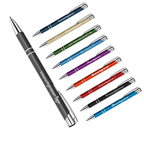 polar-effekt 10 Stück Metall Oleg Kugelschreiber mit Gravur des Namens - Personalisierte Geschenk-Idee Mitbringsel - blau schreibend - Geburtstagsgeschenk - Farbe grau polar-effekt 10 Stück Metall Oleg Kugelschreiber mit Gravur des Namens - Personalisierte Geschenk-Idee Mitbringsel - blau schreibend - Geburtstagsgeschenk - Farbe grau von polar-effekt