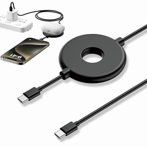 2 in 1 Typ C Wireless Charger Kabel, Polmxs 10W Kabelloses Ladepad USB C to USB C Ladekabel Kabelloses Ladegerät Für iPhone 15/15 Pro Max, Samsung S23 Ultra Google Pixel 6 iPad Airpod Pro von polmxs