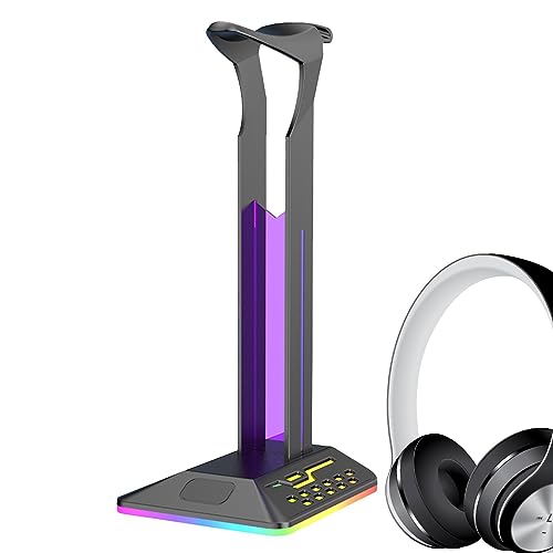 pologmase RGB-Kopfhörerständer,Rutschfester RGB-Kopfhörerständer | Multifunktionale und Flexible Gamer-Kopfhörer-Aufhänger, PC-Spiele-Headset-Zubehör für alle Over-Ear-Kopfhörer von pologmase