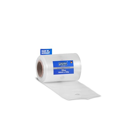 Polystar LDPE Schlauchfolie - Polyethylen-Schlauchfolie in Kleinrollen á 25m - 100 x 0,1 mm von polystar