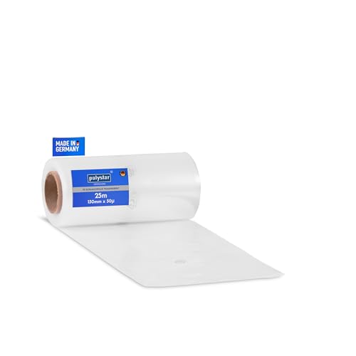 Polystar LDPE Schlauchfolie - Polyethylen-Schlauchfolie in Kleinrollen á 25m - 150 x 0,05 mm von polystar