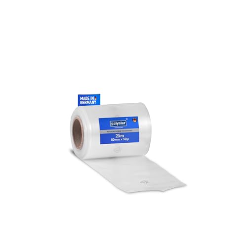 Polystar LDPE Schlauchfolie - Polyethylen-Schlauchfolie in Kleinrollen á 25m - 80 x 0,05 mm von polystar