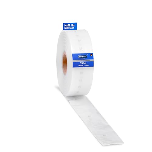 polystar PE Schlauchfolie 80 mm breit, 50my - 200my stark auf Rolle (80 x 0,15 mm) von polystar