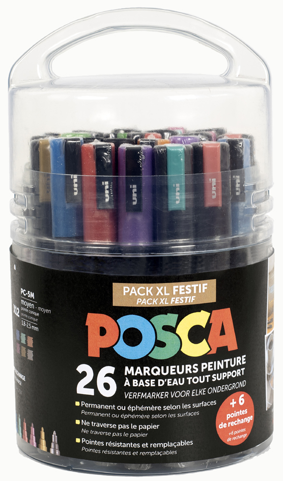 POSCA Pigmentmarker , Pack Educréatif Festif, , 26er Set von posca