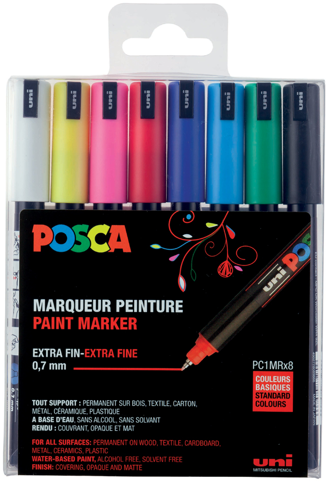 POSCA Pigmentmarker PC-1MR, 8er Box, farbig sortiert von posca