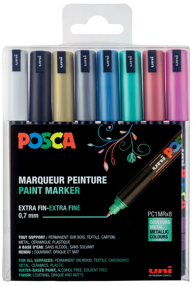 POSCA Pigmentmarker PC-1MR, 8er Box, farbig sortiert von posca