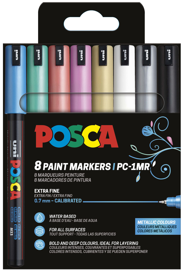POSCA Pigmentmarker PC1MR, 8er Box, farbig sortiert von posca