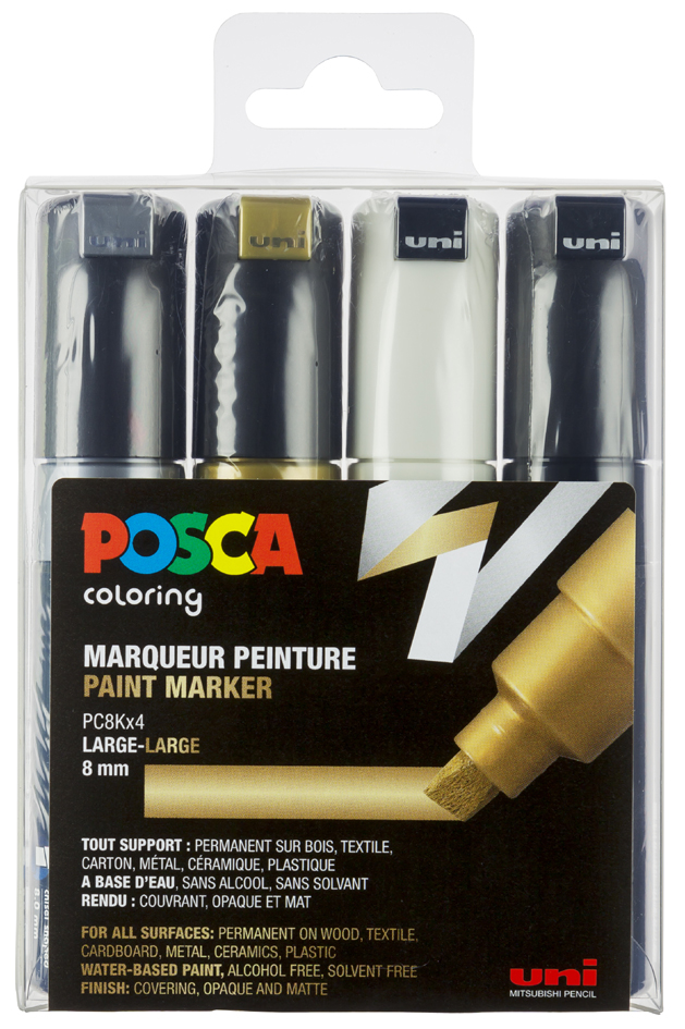 POSCA Pigmentmarker PC-8K, 4er Etui von posca