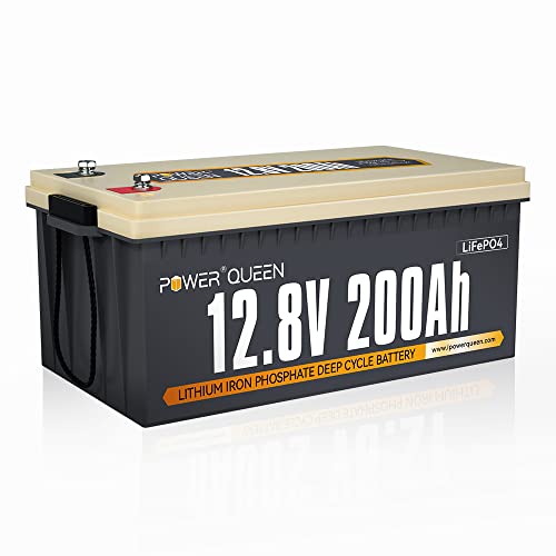 Power Queen 12V 200Ah LiFePO4 Lithium Akku Max. 2560Wh Energie 4000~15000 Zyklen 100A BMS 10 Jahre Lebensdauer für netzunabhängige Solaranwendungen Wohnmobile Camper Heimenergiespeicherung Marine von power queen