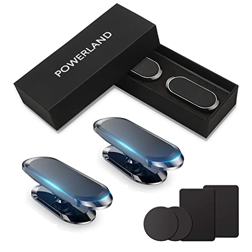 powerland Handyhalterung Auto Magnet 360° Verstellbare Magnetische Handyhalterung fürs KFZ Universal Magnetischer Telefonhalter Kompatibel mit iPhone/Samsung (2 Stück) Schwarz Geschenkkarton von powerland