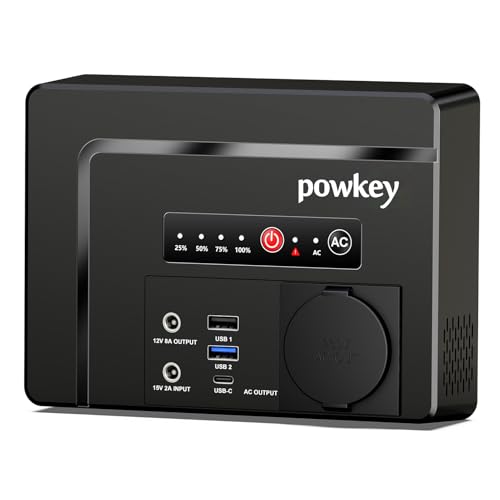 Powkey Tragbare Powerstation 26400mAh/97.68Wh Powerbank Steckdose mit 100W/230V AC Ausgang, 12V DC, PD 65W USB C Externer Akku Power Station Camping Tablet Handy Powkey Tragbare Powerstation 26400mAh/97.68Wh Powerbank Steckdose mit 100W/230V AC Ausgang, 12V DC, PD 65W USB C Externer Akku Power Station Camping Tablet Handy von powkey