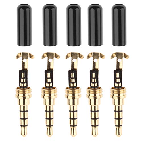 prasku 5X DIY Vergoldeter 3,5 Mm 1/8" Männlicher Audio Klinkenstecker Reparatur für Kopfhörer von prasku