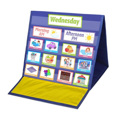 predolo Visuelles Verhaltensroutine-Tool, Visuelles Zeitplan-Diagramm-Kalender-Lernmaterial für Kinder ohne Sprache, Verhalten, Kinder von predolo