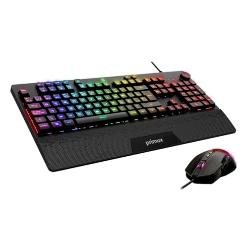 Primux Gaming GT-560 Tastatur und Maus | Programmierbare Multimedia-Tasten mit Anti-Ghosting-Technologie | Maus mit acht Tasten und Empfindlichkeit einstellbar bis zu 10.000 DPI | Primux Gaming GT-560 Tastatur und Maus | Programmierbare Multimedia-Tasten mit Anti-Ghosting-Technologie | Maus mit acht Tasten und Empfindlichkeit einstellbar bis zu 10.000 DPI | von primux Be human. Live simple