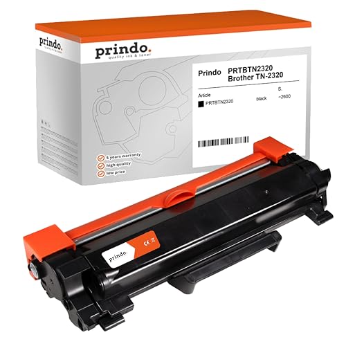 prindo TN2320 Druckerpatrone – Hochleistung Toner für DCP, HL & MFC Drucker – Schwarze Tonerpatrone – Brother HL-L2340dw Toner – Gestochen scharfe Ausdrucke von prindo