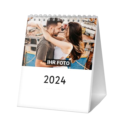 PrintPlanet® - Personalisierter Tischkalender 2024 mit eigenen Fotos - Fotokalender mit eigenen Bildern selbst gestalten (Kompakt) von printplanet