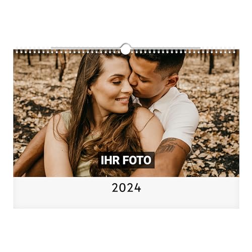 PrintPlanet® Upload Fotokalender - Wandkalender 2024 mit eigenen Fotos gestalten - eigene Bilder einfach hochladen - DIN A5 und DIN A4 - Querformat von printplanet