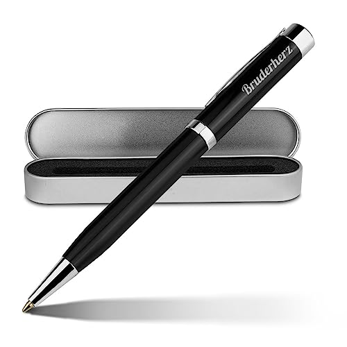 printplanet Kugelschreiber mit Namen Bruderherz - Gravierter Metall-Kugelschreiber von Ritter inkl. Metall-Geschenkdose printplanet Kugelschreiber mit Namen Bruderherz - Gravierter Metall-Kugelschreiber von Ritter inkl. Metall-Geschenkdose von printplanet