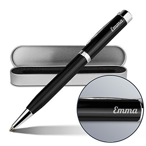 printplanet Kugelschreiber mit Namen Emma - Gravierter Metall-Kugelschreiber von Ritter inkl. Metall-Geschenkdose von printplanet