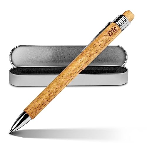 printplanet Kugelschreiber mit Namen Eric - Gravierter Holz-Kugelschreiber inkl. Metall-Geschenkdose von printplanet