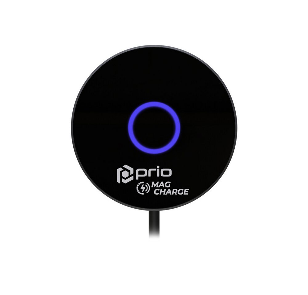 prio prio 15W Wireless Car Charger MAG (USB C) black Smartphone-Ladegerät (KFZ-Ladegerät, 1-tlg) von prio