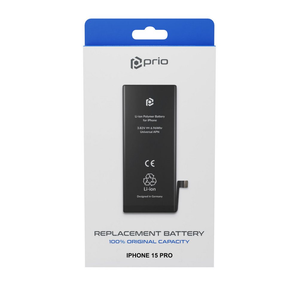 prio prio Akku für iPhone 15 Pro (Universal APN) Handy-Akku (1 St) von prio