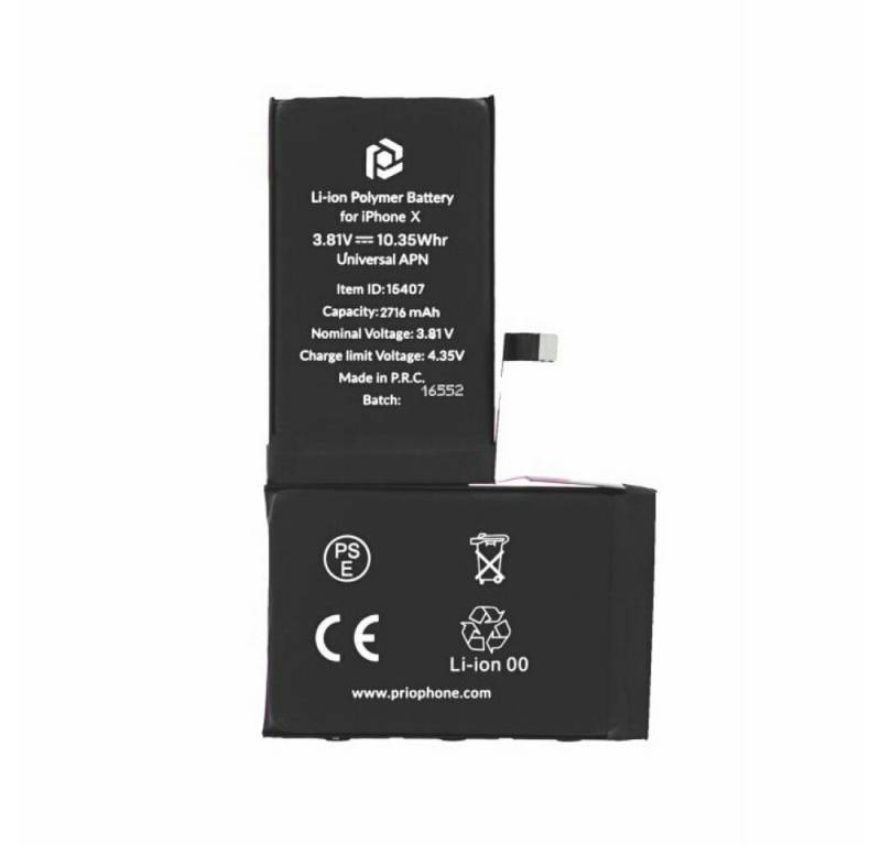 prio prio Akku für iPhone X (Universal APN) Handy-Akku (1 St) von prio