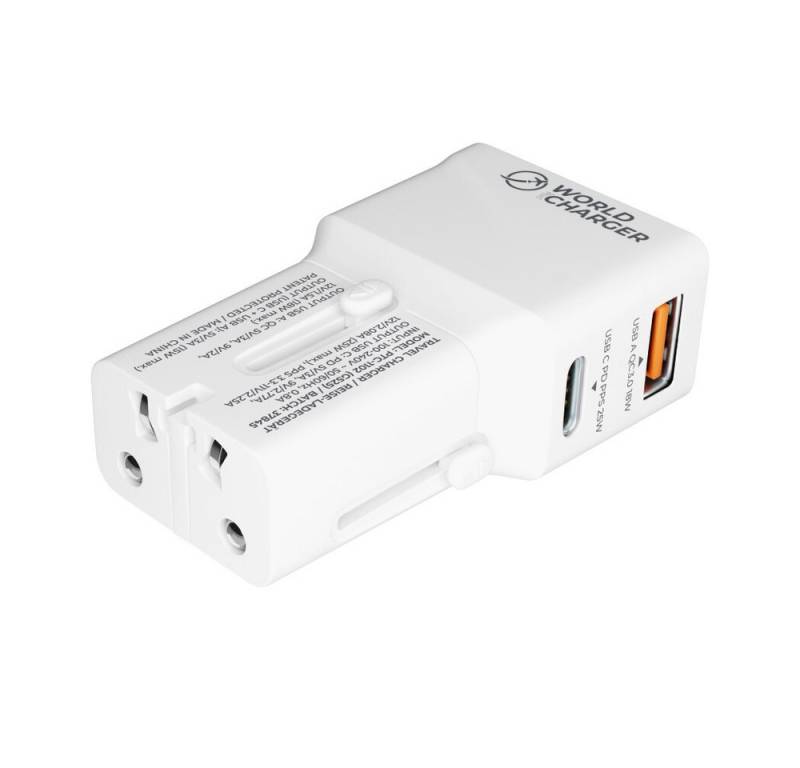 prio prio Fast Charge World Reiseladegerät 25W PD PPS (USB C) + QC 3.0 (USB Smartphone-Ladegerät (Ladegerät, 1-tlg) von prio