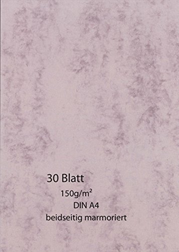 150g - beidseitig - 2 seitig - Marmor Papier - altrosa - 30Blatt von pripa