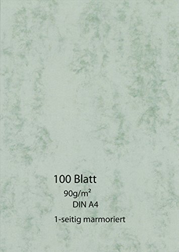 Marmor-Papier 100 Blatt - einseitig - grün - 90g - A4 von pripa