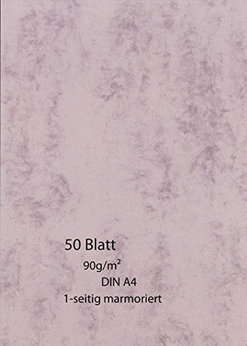 Marmor-Papier 50 Blatt - einseitig - altrosa - 90g - A4 von pripa