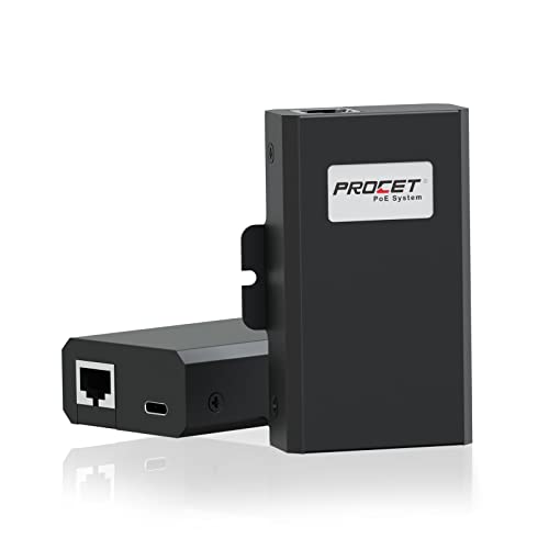 Procet Gigabit USB Type C PoE Splitter,IEEE802.3at PoE+ Input to USBC Device 5V,9V,12V,15V,20V up to 27W,PT-PTC-at (IEEE802.3at PoE+ to USBC) von procet