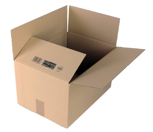 progressCARGO Wellpapp-Faltkarton PC K10.06, 1-wellig, DIN A3+, 427 x 304 x 250 mm, 20-er Pack, braun von progressCARGO