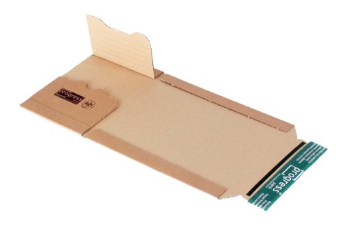 progressPACK Universal-Versandverpackung Premium PP B02.01 aus Wellpappe für CDs, 147 x 129 x bis 55 mm, 20-er Pack, braun von progressPACK