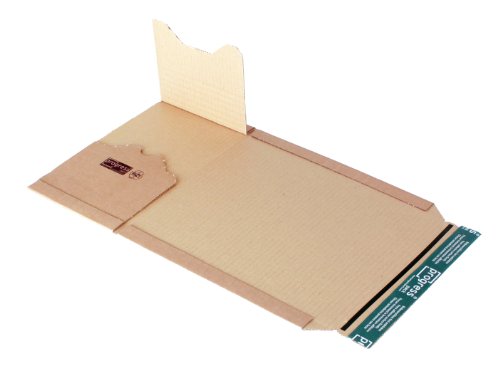 progressPACK Universal-Versandverpackung Premium PP B02.04 aus Wellpappe, DIN A5+, 249 x 165 x bis 60 mm, 20-er Pack, braun von progressPACK