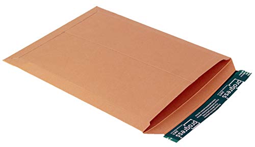 100 Stück progressPACK Versandtasche aus Vollpappe, DIN B4, 285 x 365 x bis 30 mm, 100-er Pack, braun PP V04.06 von progressPack