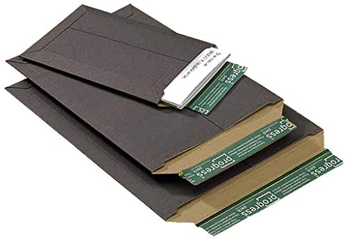 progressPACK Versandtasche Premium SCHWARZ aus Vollpappe, C4, 235 x 308 x - 30 mm, PP V06.05; 100 Stück im Pack von progressPack