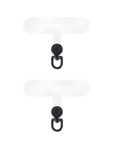 project-cb Phone Tether Tab 2 Pack,Universal Phone Lanyard Patch Without Adhesive,Phone Strap Replacement Part for Cell Phone (Transparent-Schwarz) von project-cb